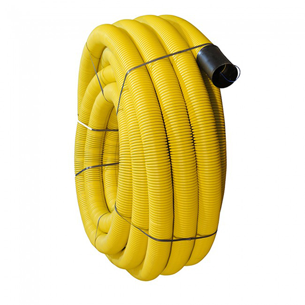 110mm Twinwall Ducting Coil Yellow Flexi (Gas) x 50m