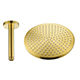 Levo 250mm Design Air-Mixed Rainshower & Ceiling Shower Arm - Brushed Gold