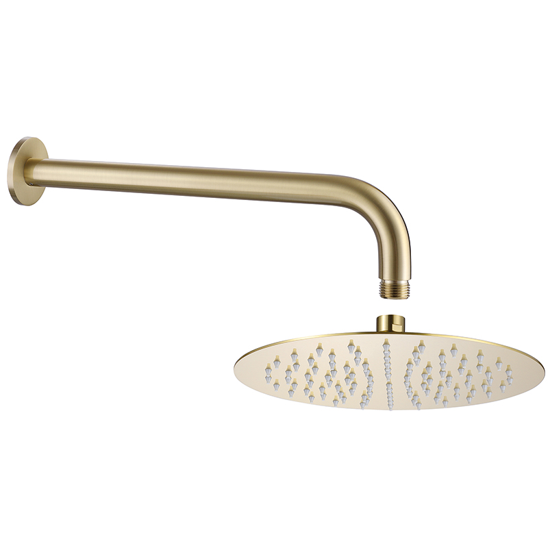 Tuscany Fixed Shower Head & Arm - Brushed Brass