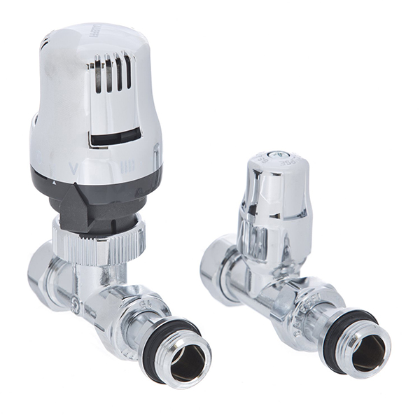 15mm Ecopac Chrome Straight Radiator Valves