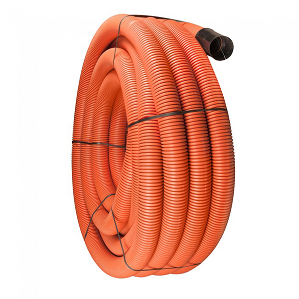 110mm Twinwall Ducting Coil Orange Flexi (Street Light) x 50m