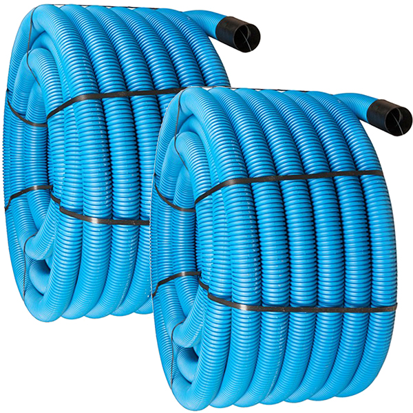 63mm Twinwall Ducting Coil Blue Flexi (Water) x 50m 2 Pack