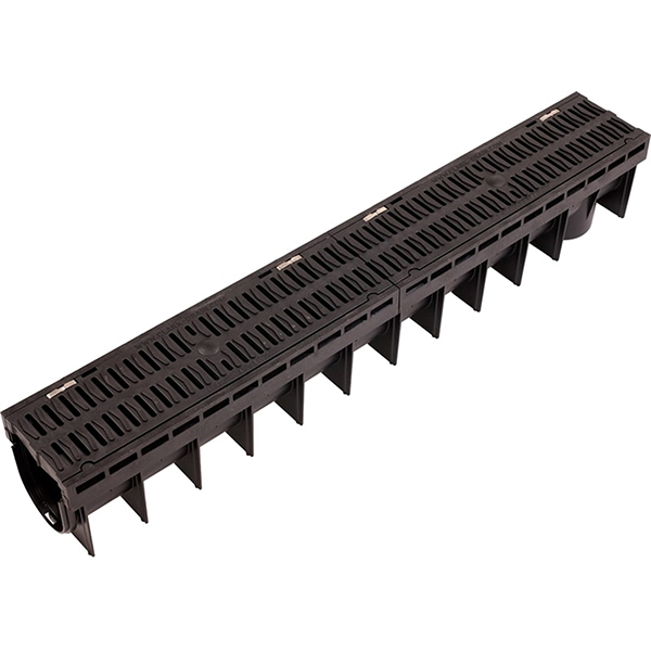 Plastic B125 Channel with Ductile Nylon Grating 1m