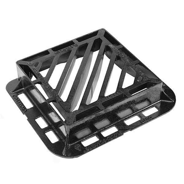 415 x 415 x 100 Double Triangular D400 Gully Grating & Frame