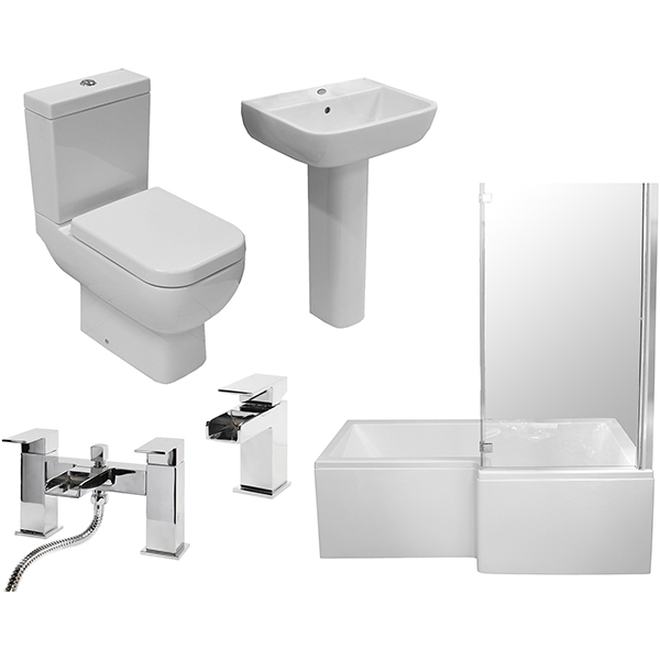 Allbits Square Shower Bath Bathroom Suite RH