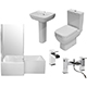 Allbits Square Shower Bath Bathroom Suite LH