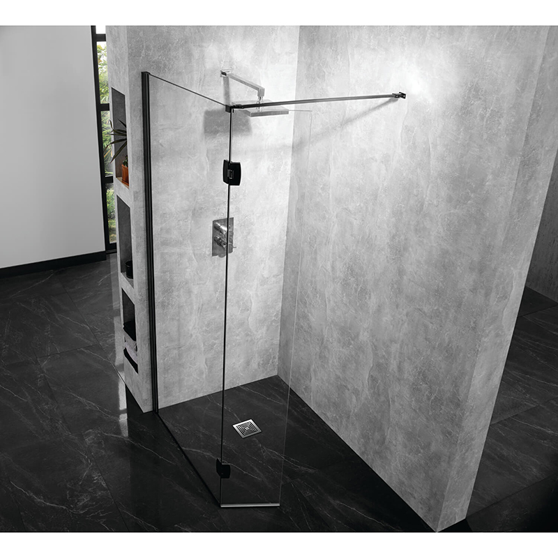 Aquadart Wetroom 10 Matt Black Walk-In Shower Clear Glass Panel - 1000mm