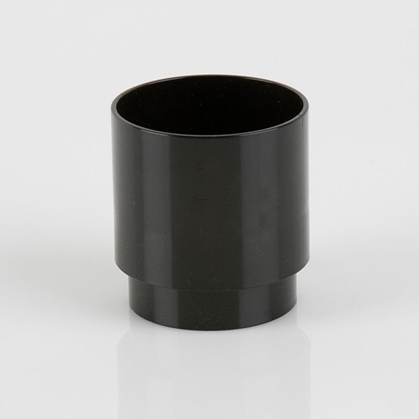 68mm Round Downpipe Connector Black