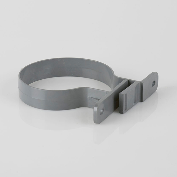 110mm Double Fixing Soil Pipe Bracket Grey