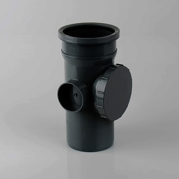 110mm Single Socket Access Pipe Black