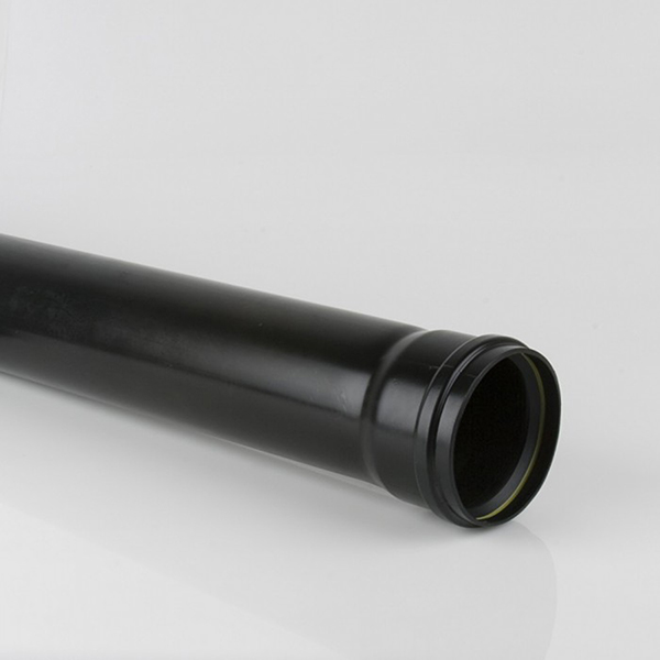 110mm 3m Pipe Single Socket Black