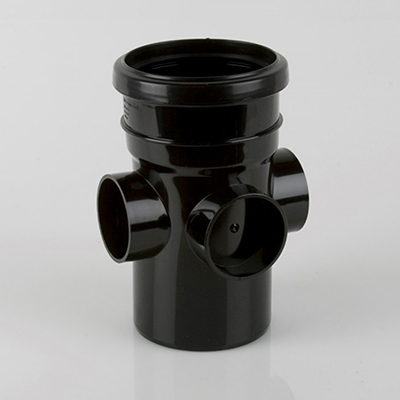 Single Socket Triple Boss Pipe Black