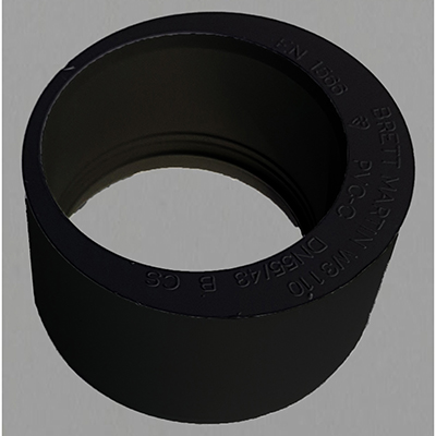 50mm x 32mm Solvent Weld Socket Reducer Black