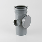 110mm Single Socket Access Pipe Grey