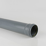 110mm 3m Pipe Single Socket Grey