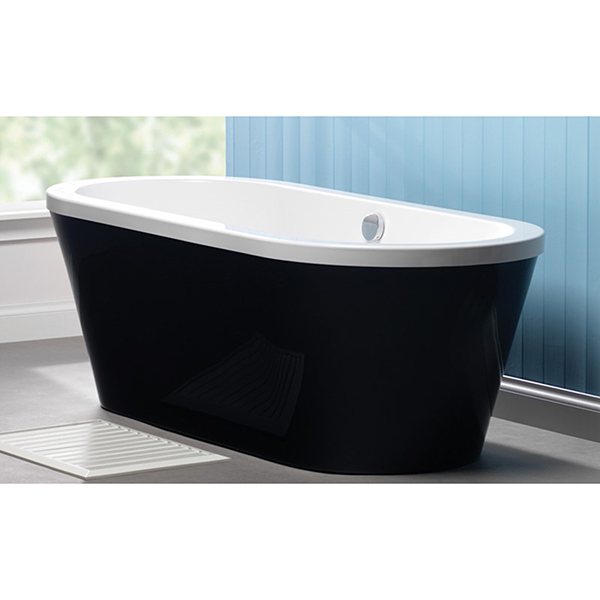 Halcyon Round White/Black Freestanding Bath