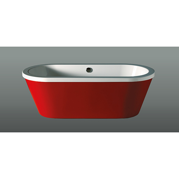 Halcyon Round White/Red Freestanding Bath