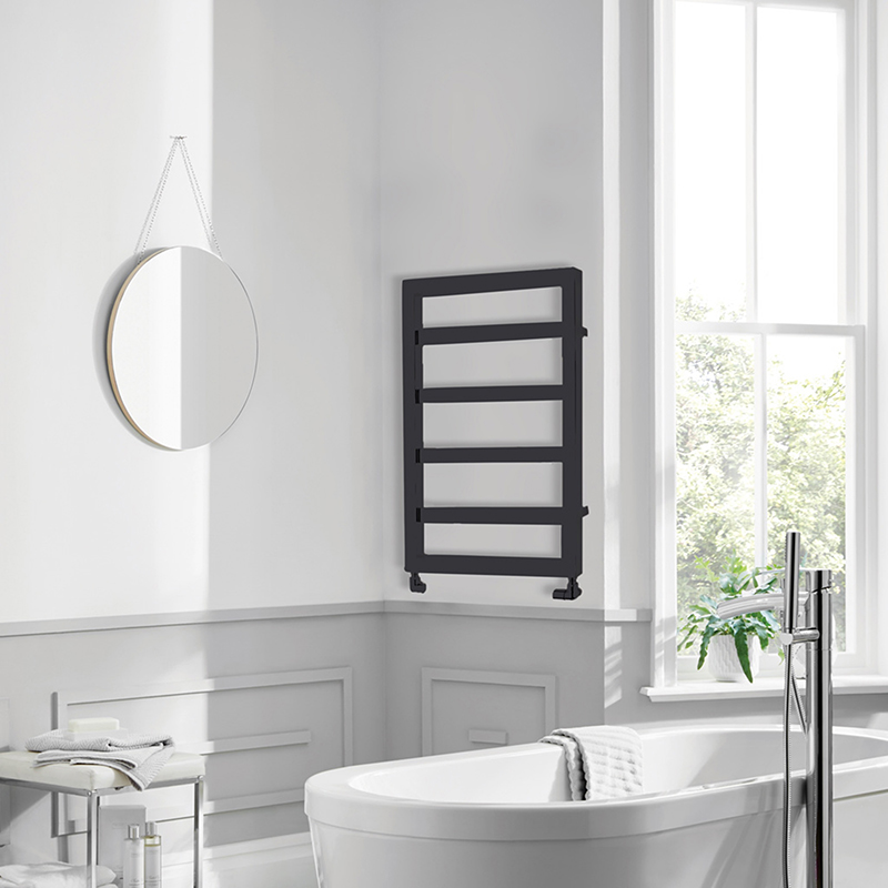 Penbury Vertical Black Towel Rail 500 x 900mm