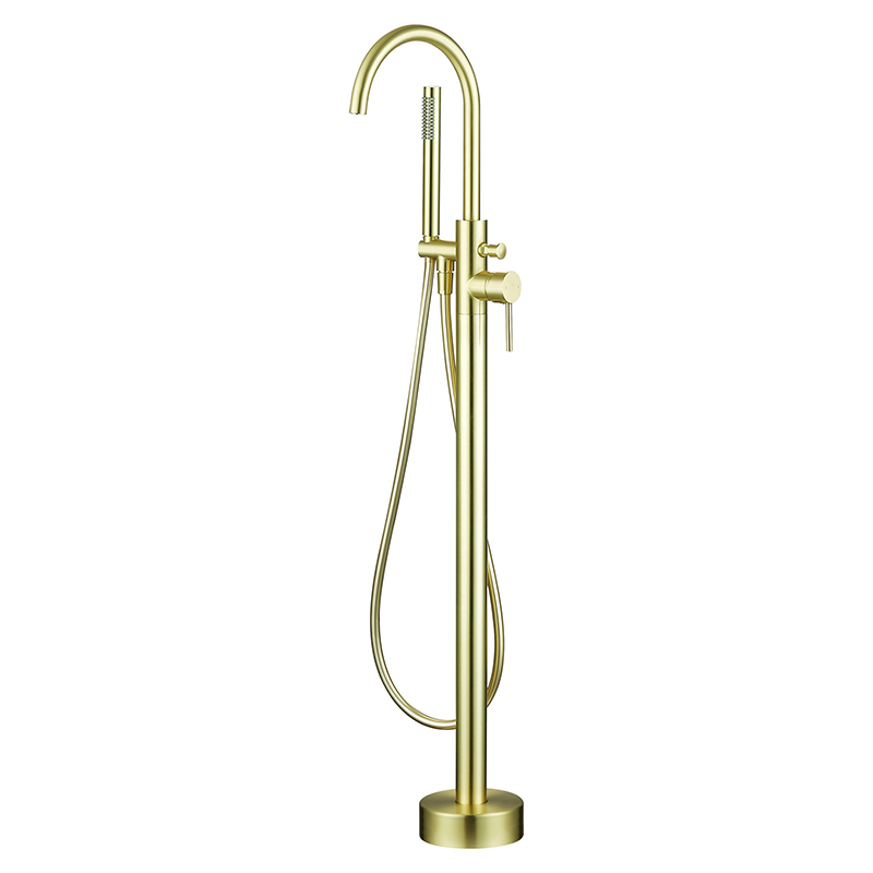 Bewl Freestanding Bath Shower Mixer - Brushed Brass
