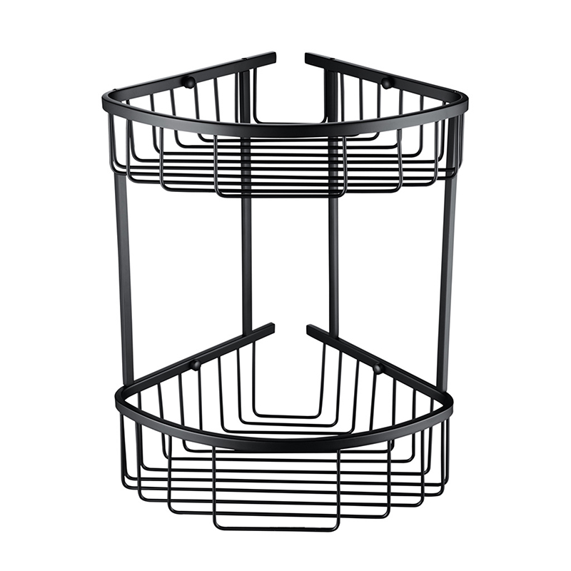 Bedgebury Deep Double Corner Basket - Matt Black