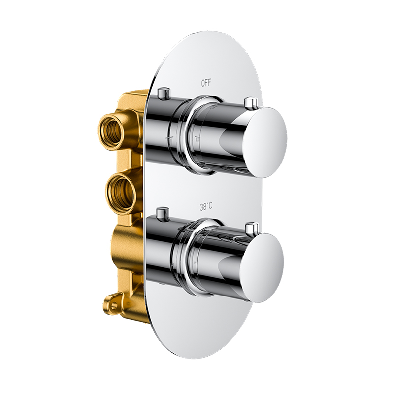 Bewl Double Outlet - Two Controls - Concealed Thermostatic Valve - Chrome
