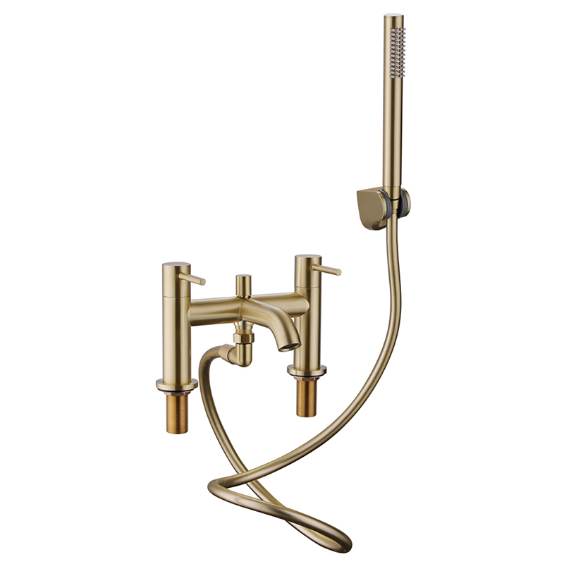 Bewl Deck Mounted Bath Shower Mixer Brushed Brass