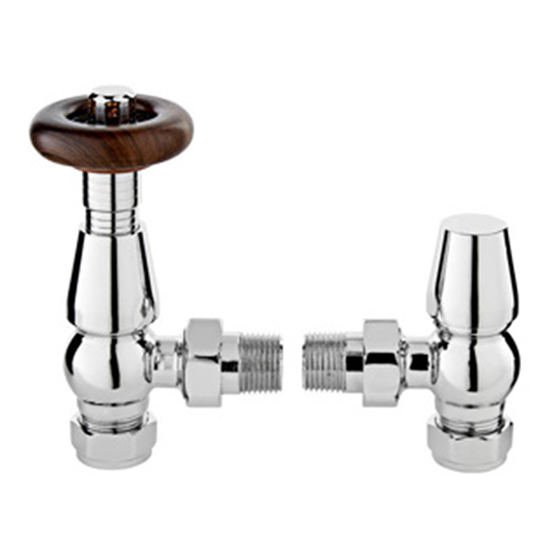 Traditional Thermostatic Radiator Valve Pack Angled (pair) - Chrome