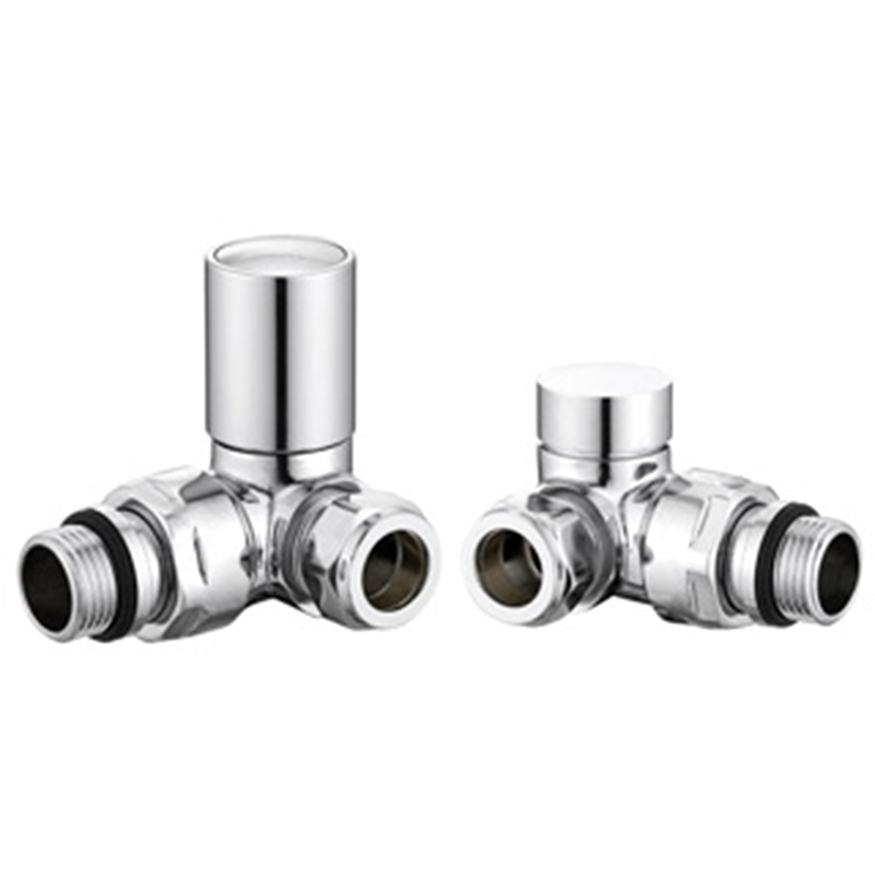 Round Radiator Valve Pack (pair) Corner - Chrome