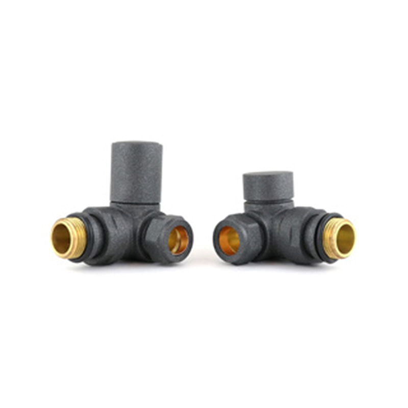 Round Radiator Valve Pack (pair) Corner - Anthracite