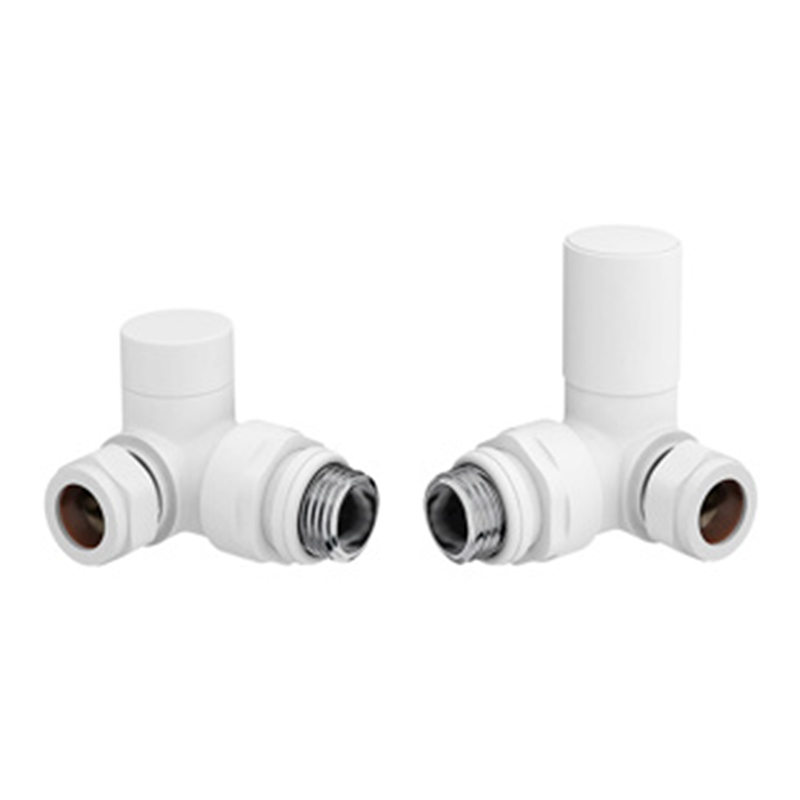 Round Radiator Valve Pack (pair) Corner - White