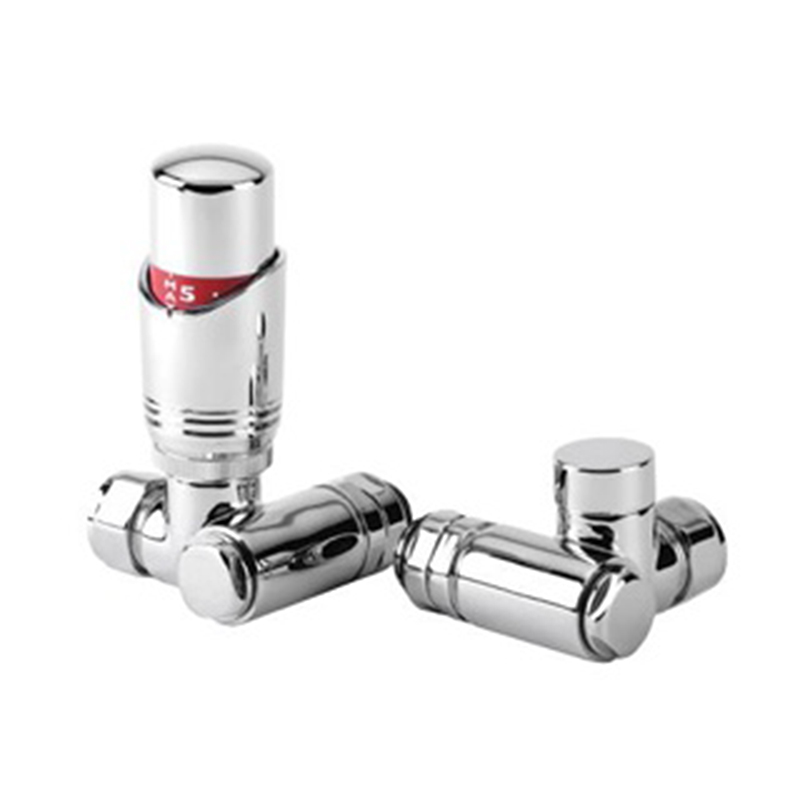 Thermostatic Corner Dual Fuel Radiator Valves - Chrome