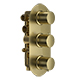 Bewl Triple Outlet - Three Controls - Concealed Thermostatic Valve - Brushed Brass