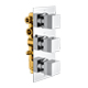 Bedgebury Square Triple Outlet - Three Controls - Concealed Thermostatic Valve - Chrome
