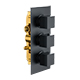 Bedgebury Square Double Outlet - Three Controls - Concealed Thermostatic Valve - Matt Black