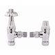 Traditional Thermostatic Radiator Valve Pack with LockShield Angled  - Chrome