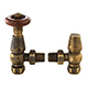 Traditional Thermostatic Radiator Valve Pack Angled (pair) - Antique Brass