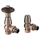 Traditional Thermostatic Radiator Valve Pack Angled (pair) - Antique Copper