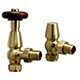 Traditional Thermostatic Radiator Valve Pack Angled (pair) - Brushed Brass