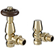 Traditional Thermostatic Radiator Valve Pack Angled (pair) - Polished Brass