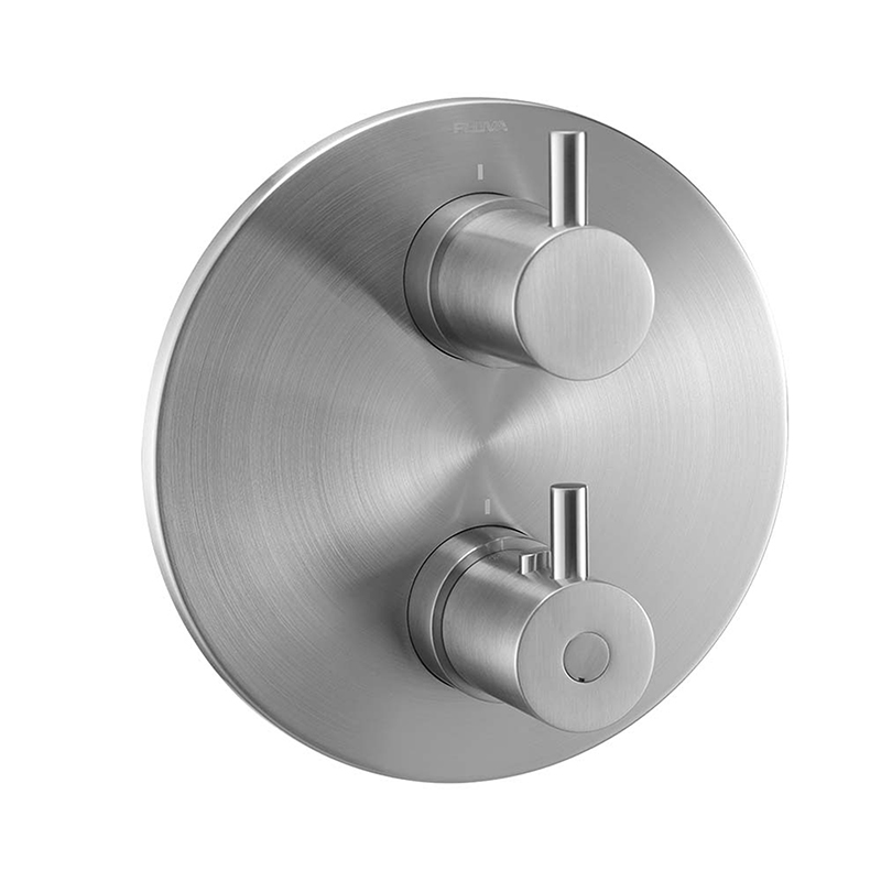 Levo Concealed Round Thermostatic Shower Valve - Brushed Nickel