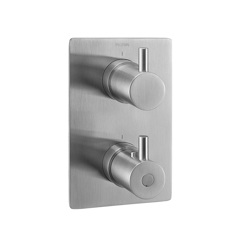 Levo Concealed Square Thermostatic Shower Valve - Brushed Nickel
