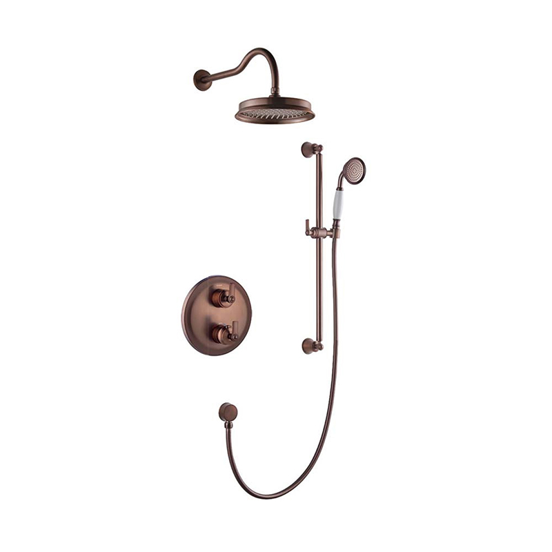 Flova Liberty Thermostatic 2-Outlet Shower Valve with Fixed Head and Slide Rail Kit