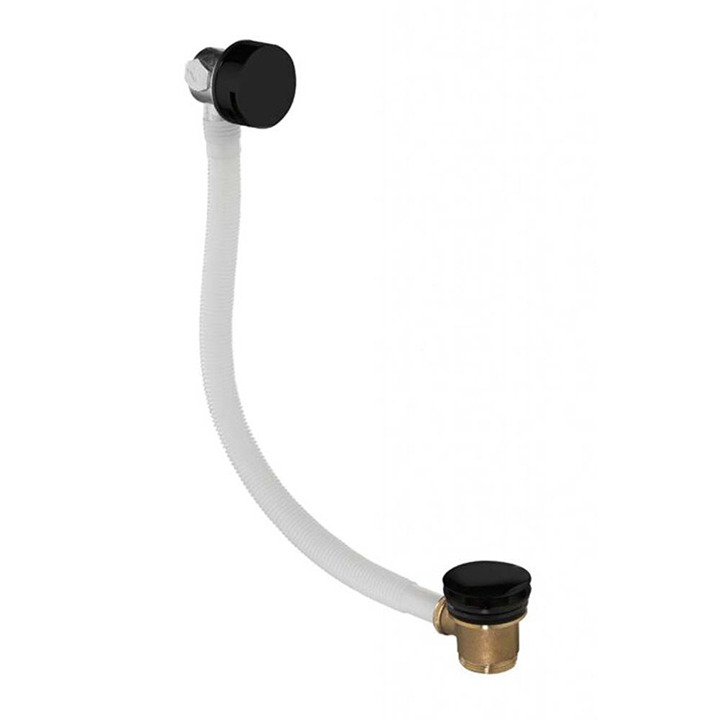 Levo Bath Overflow Filler with Clicker Waste - Matt Black