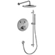 Levo Thermostatic 2-Outlet Round Shower Pack with Rainshower & Slide Rail Kit - Brushed Nickel