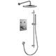 Levo Thermostatic 2-Outlet Square Shower Pack with Rainshower & Slide Rail Kit - Brushed Nickel