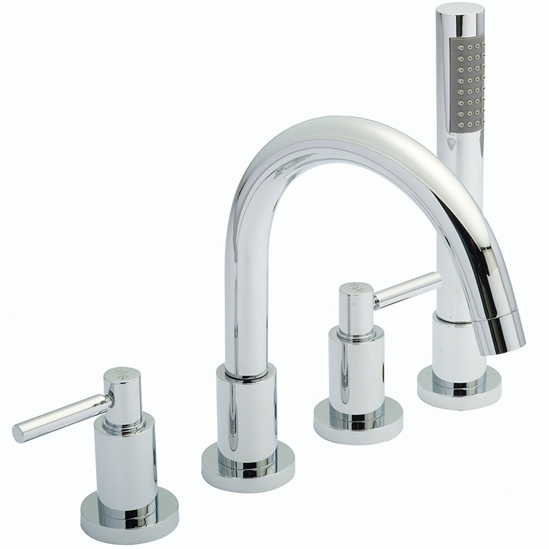 Hudson Reed Tec Lever 4 Tap Hole Bath Mixer with Swivel Spout