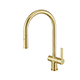 Vos Brushed Brass Single Lever Pull Out Kitchen Sink Mixer