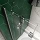 Kudos Inspire 2 Panel Outward Swinging 6mm Bath Screen With Towel Rail - Left Hand - Chrome