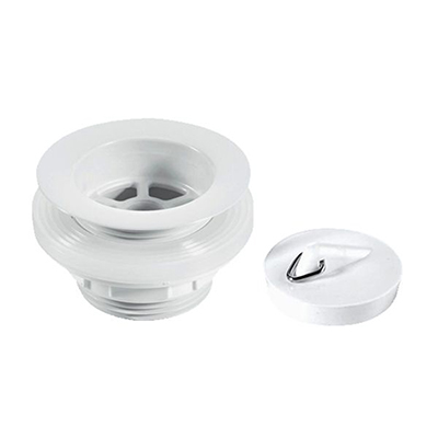 40mm Backnut Bath Waste - White Plastic Flange