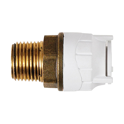 PolyFit 22mm x 3/4inch Male BSPT Adaptor Brass Body. Pack of 5